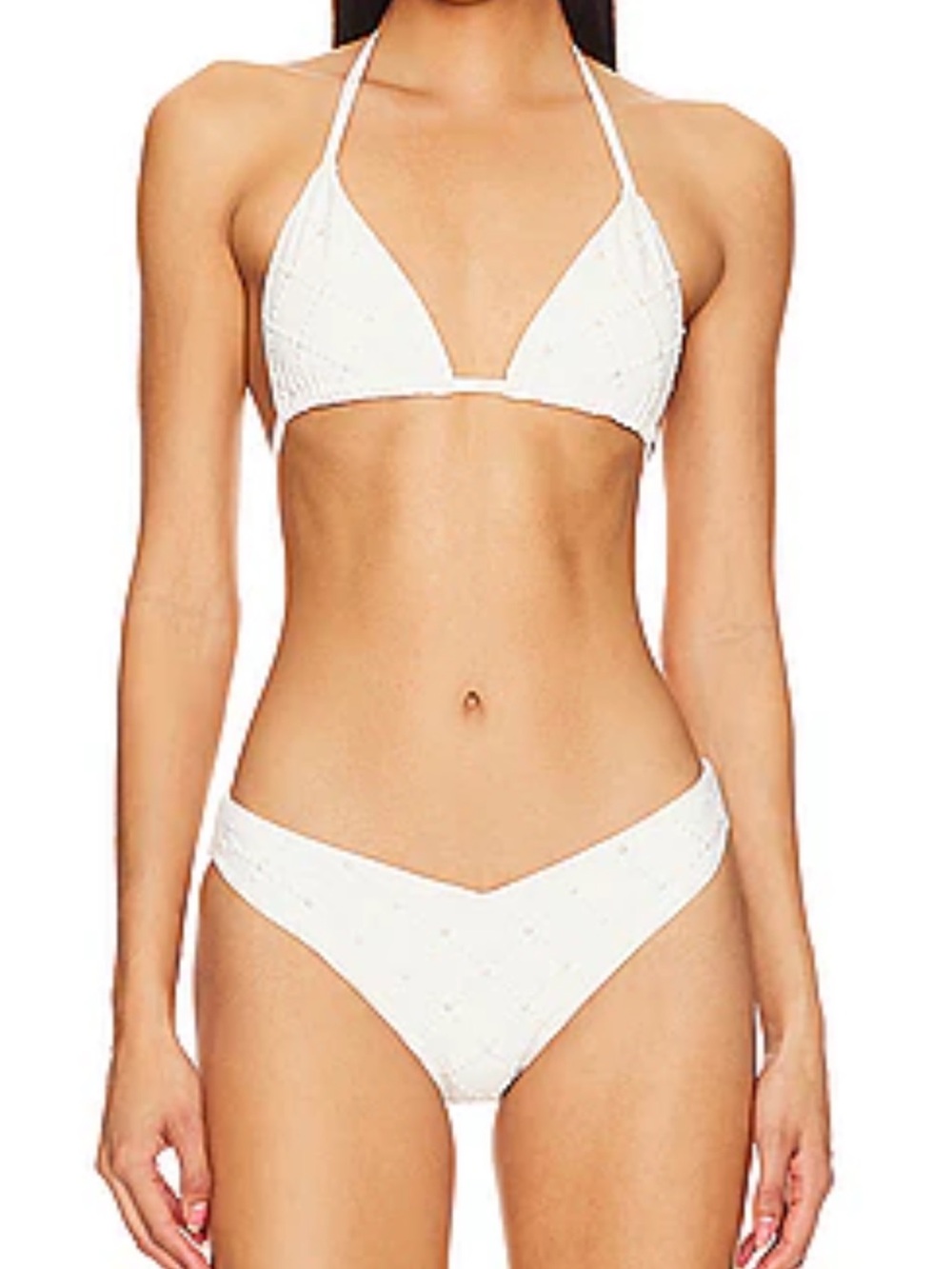 Beach Riot Winona Bikini Top in Ivory Pearl with Matching Bottoms NWOT